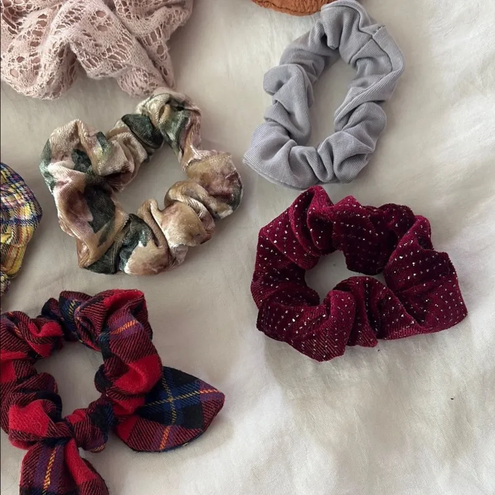 15 Colorful Scrunchies Set lot